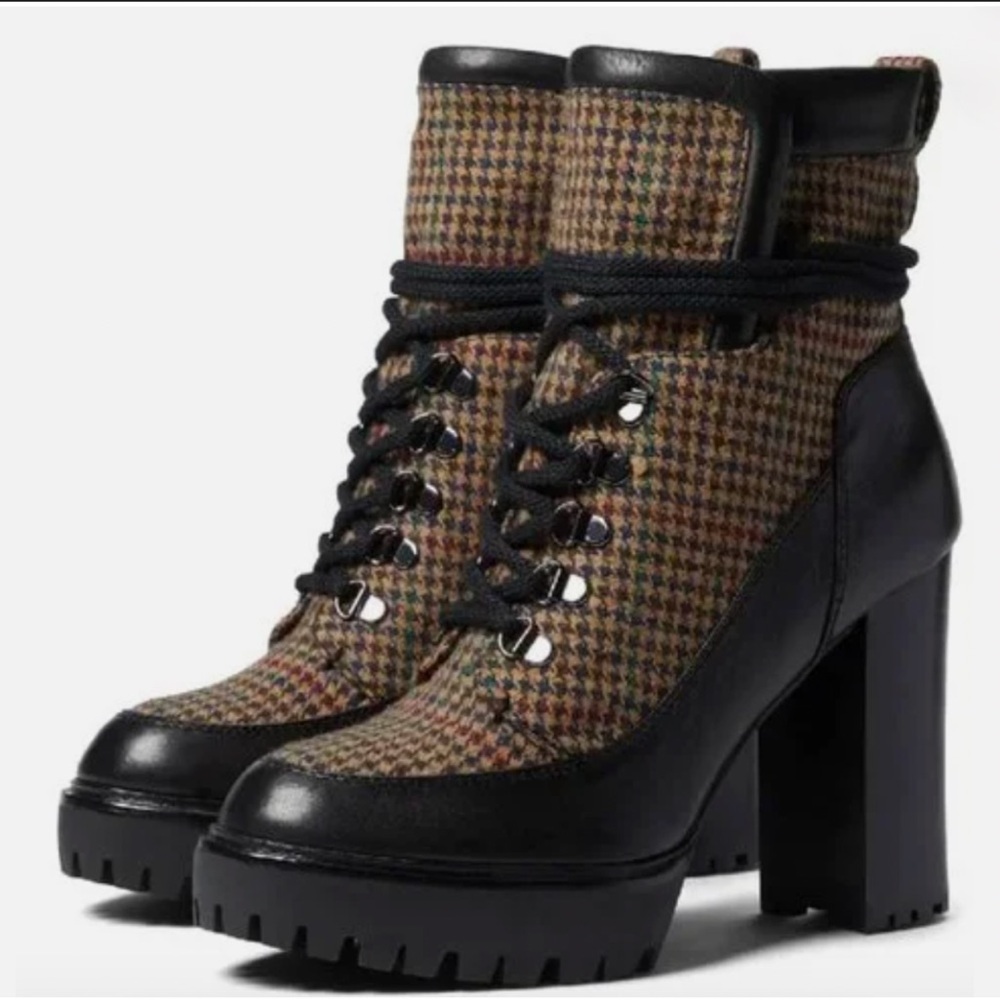 NEW $595 Veronica Beard Hasia black brown leather boots size 8